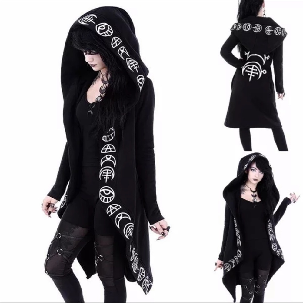 Occult Symbol Hooded Goth Cardigan